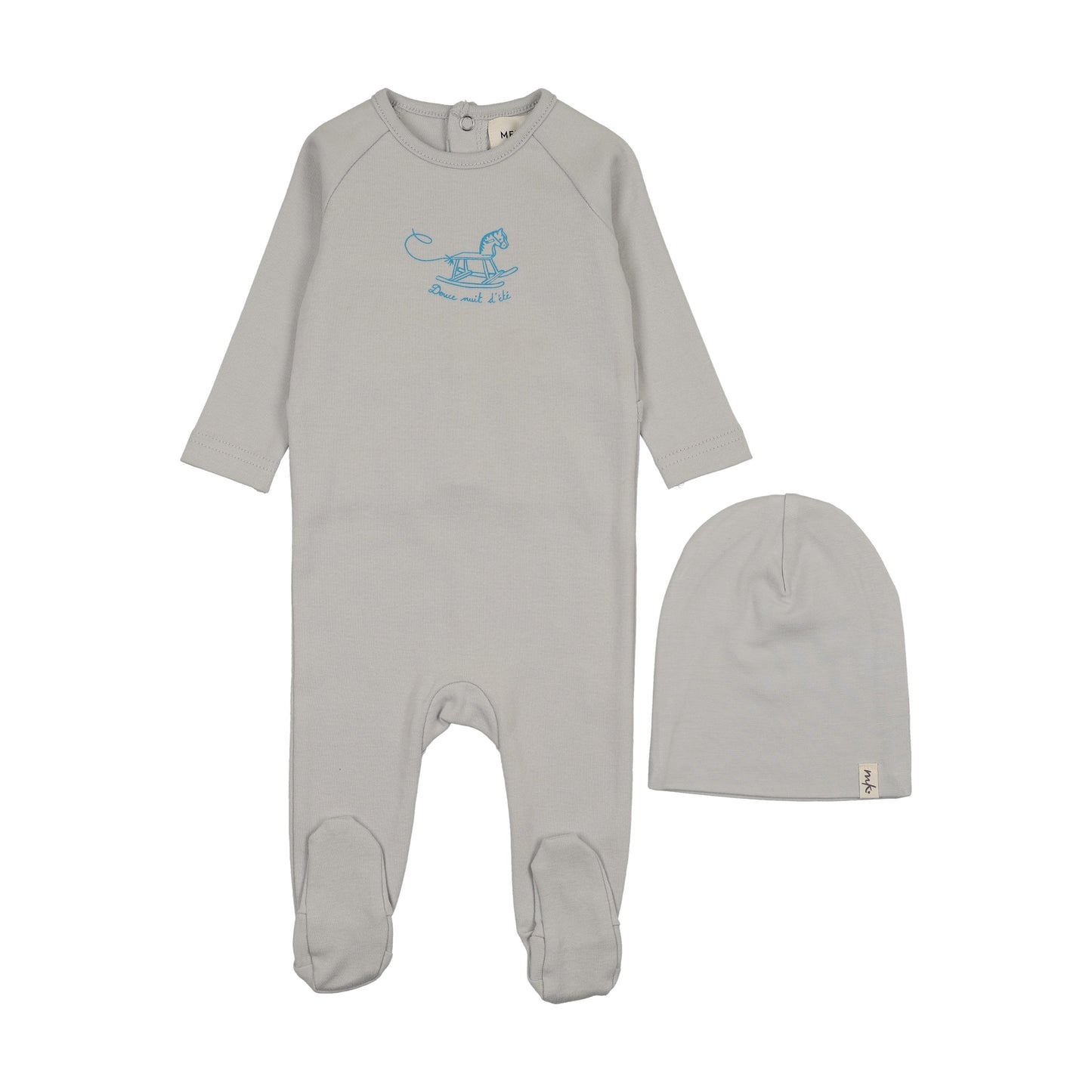 HORSE ROCKER FOOTIE + BEANIE