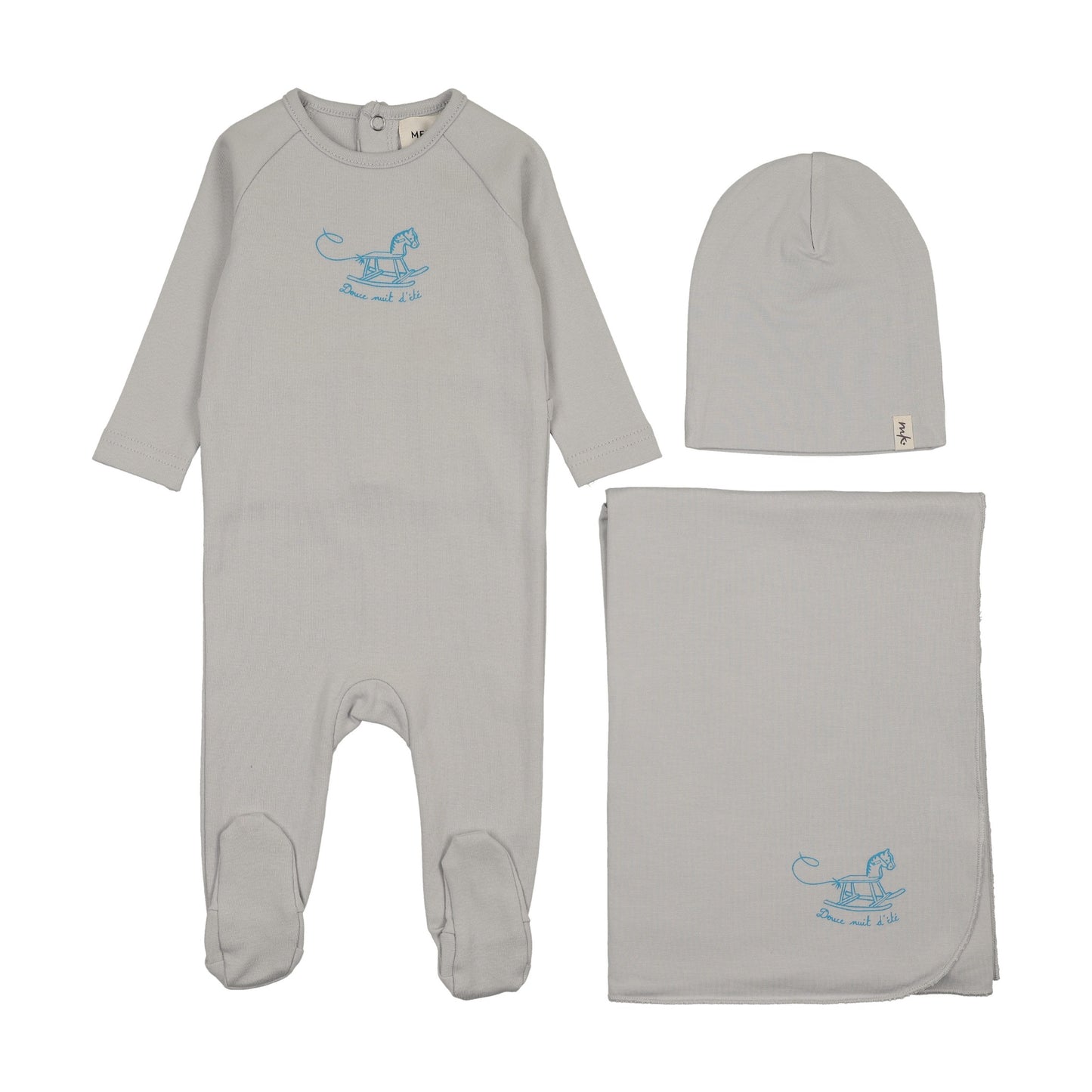 HORSE ROCKER FOOTIE THREE PIECE SET