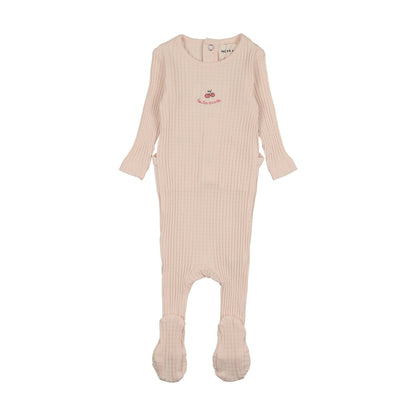 EMBROIDERED TEXTURED FOOTIE