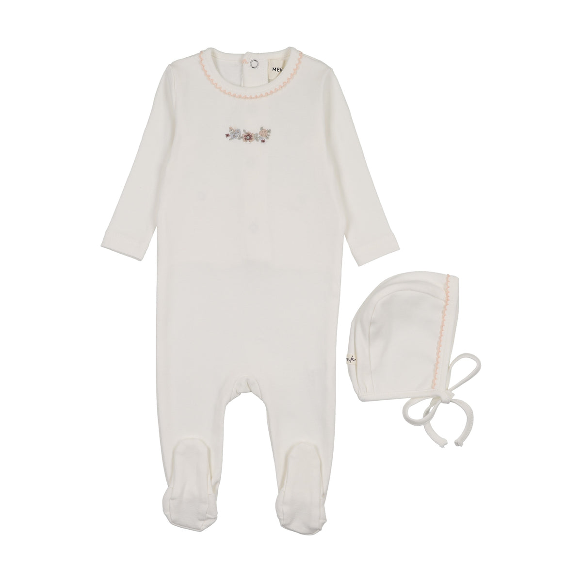 FLORAL EMBROIDERY FOOTIE + BONNET-4