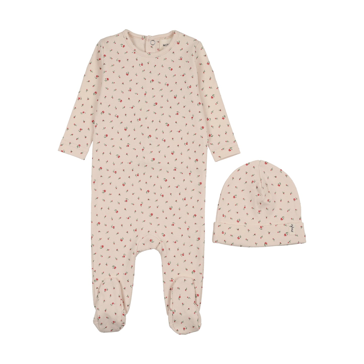 FLORAL PRINT SNAP BACK FOOTIE + BEANIE