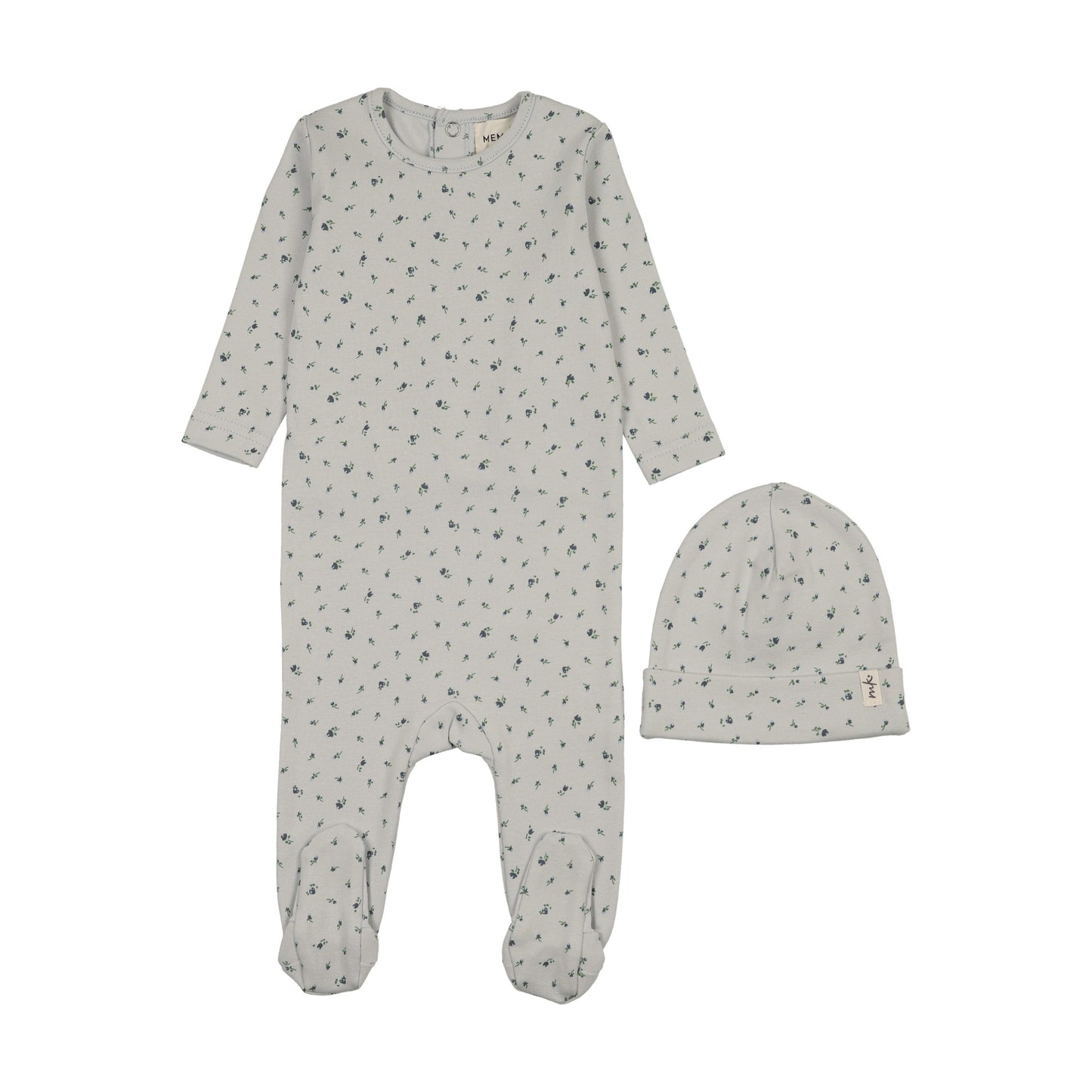 FLORAL PRINT SNAP BACK FOOTIE + BEANIE
