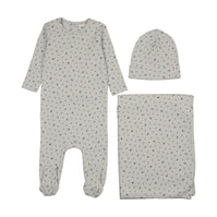 FLORAL PRINT SNAP BACK FOOTIE THREE PIECE SET