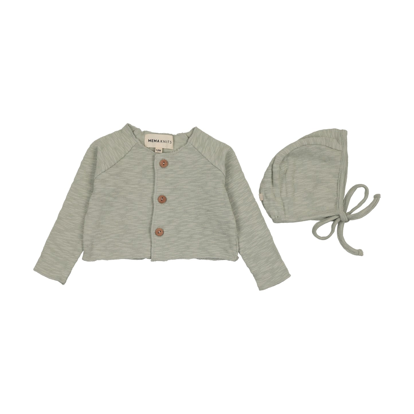 SLUB CARDIGAN + BONNET