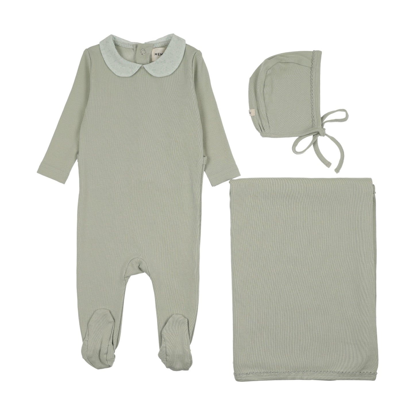 PRINTED COLLAR FOOTIE SET