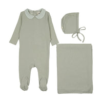 PRINTED COLLAR FOOTIE SET