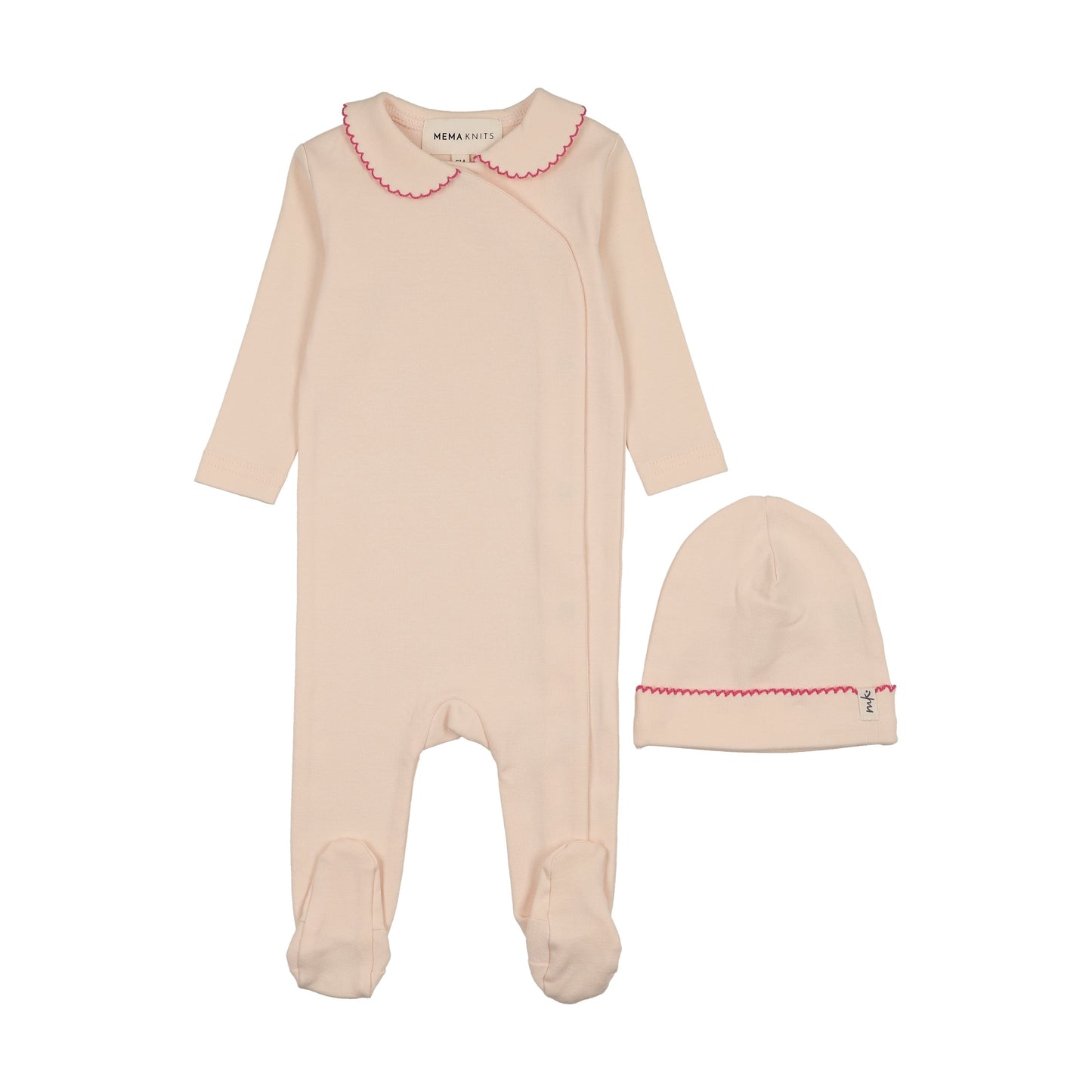 TRIMMED COLLAR FOOTIE + BEANIE