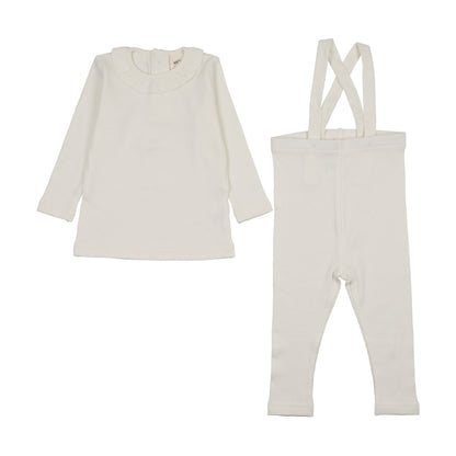 RIB RUFFLE COLLAR 2-PIECE SET