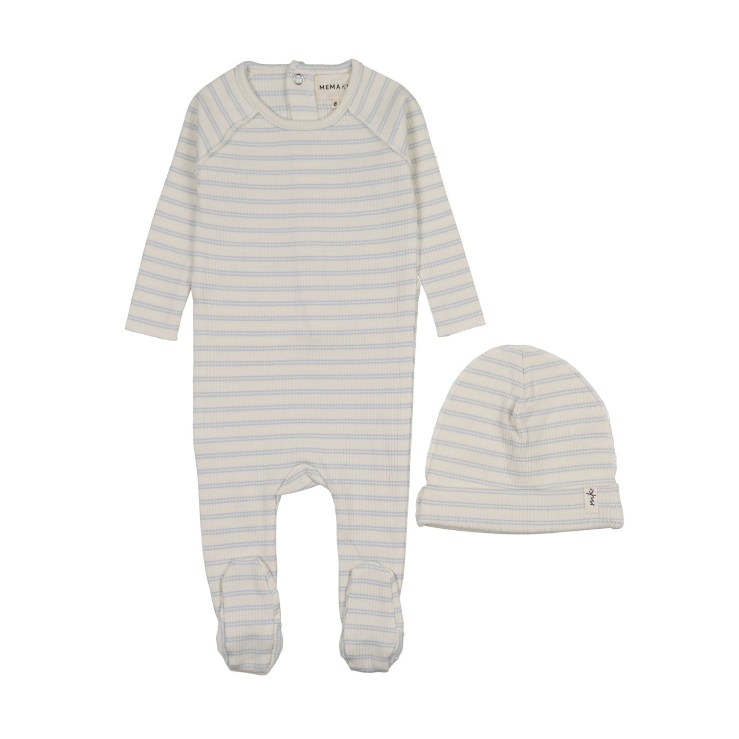 RIB STRIPE FOOTIE + BEANIE