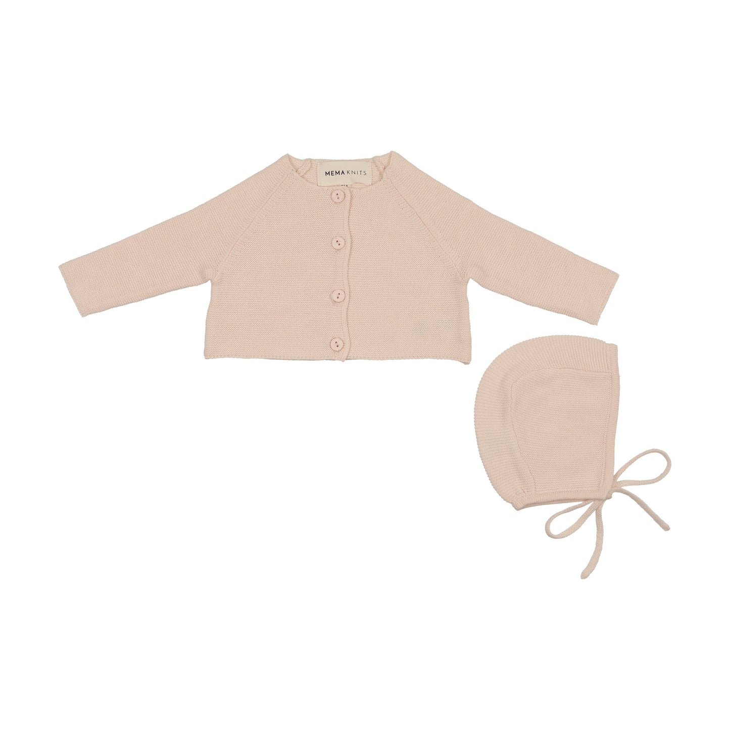FLAT KNIT CARDIGAN + BONNET