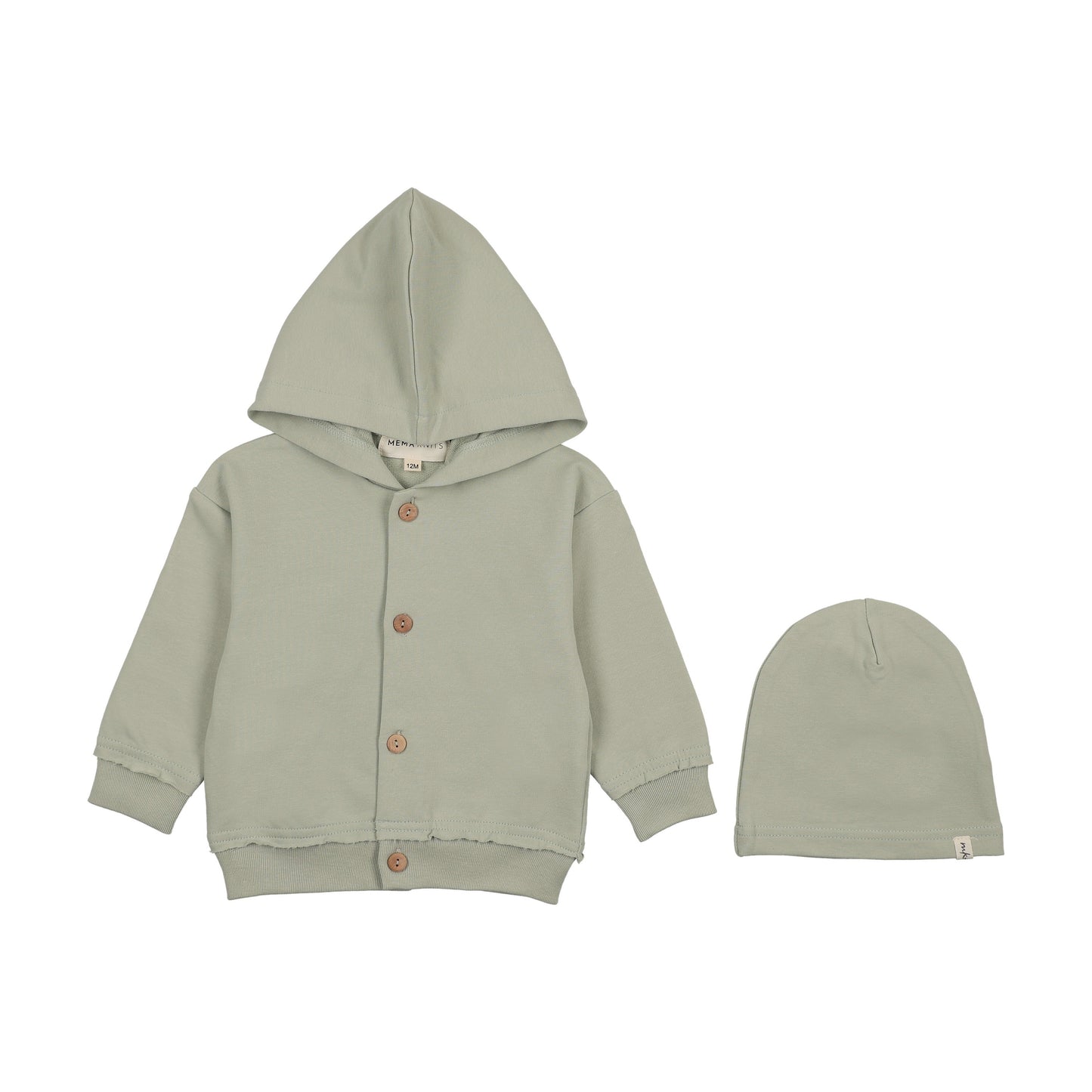 HOODED CARDIGAN AND BEANIE