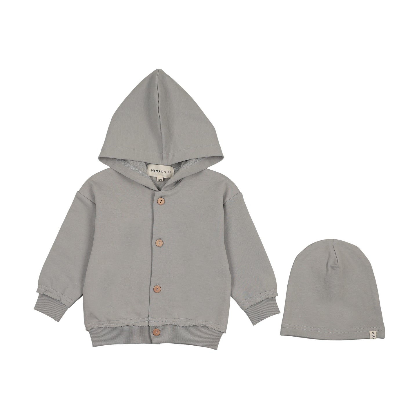 HOODED CARDIGAN AND BEANIE