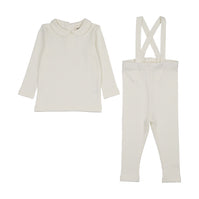 RIB COLLARED 2-PIECE SET