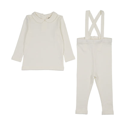 RIB COLLARED 2-PIECE SET