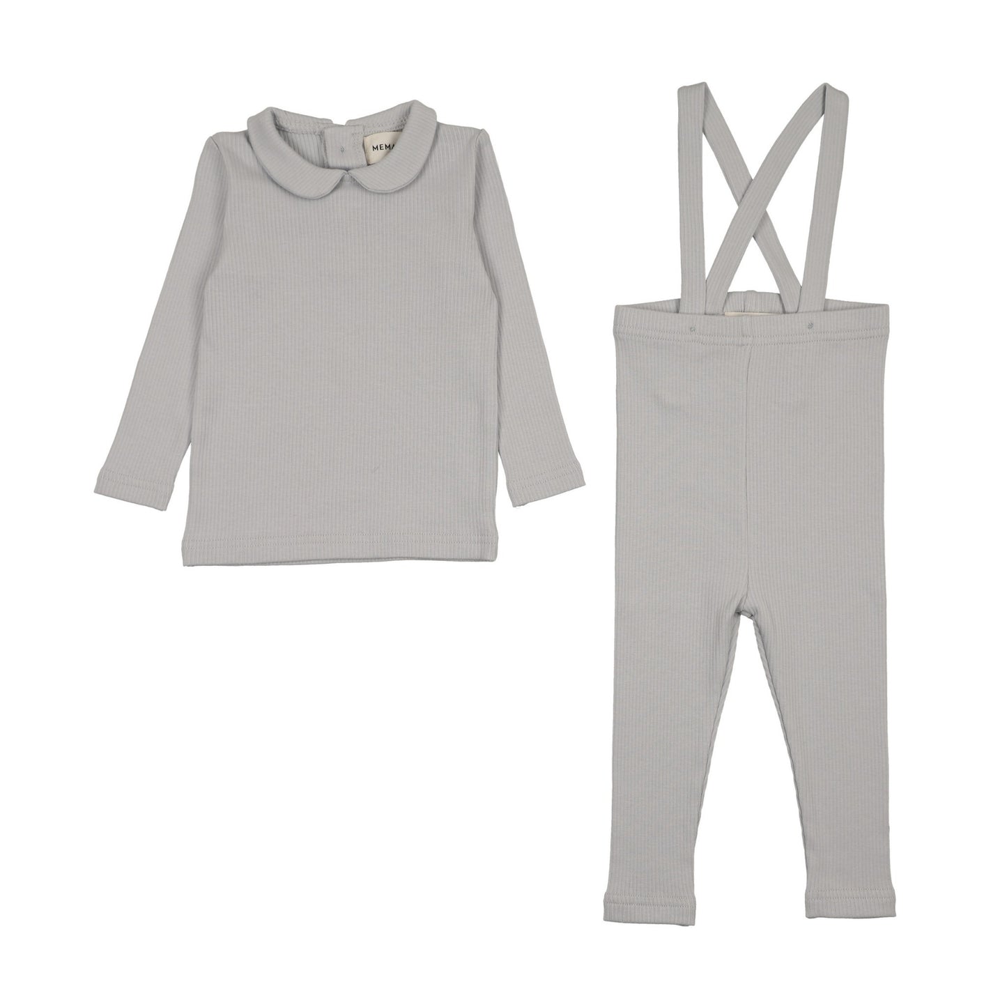 RIB COLLARED 2-PIECE SET