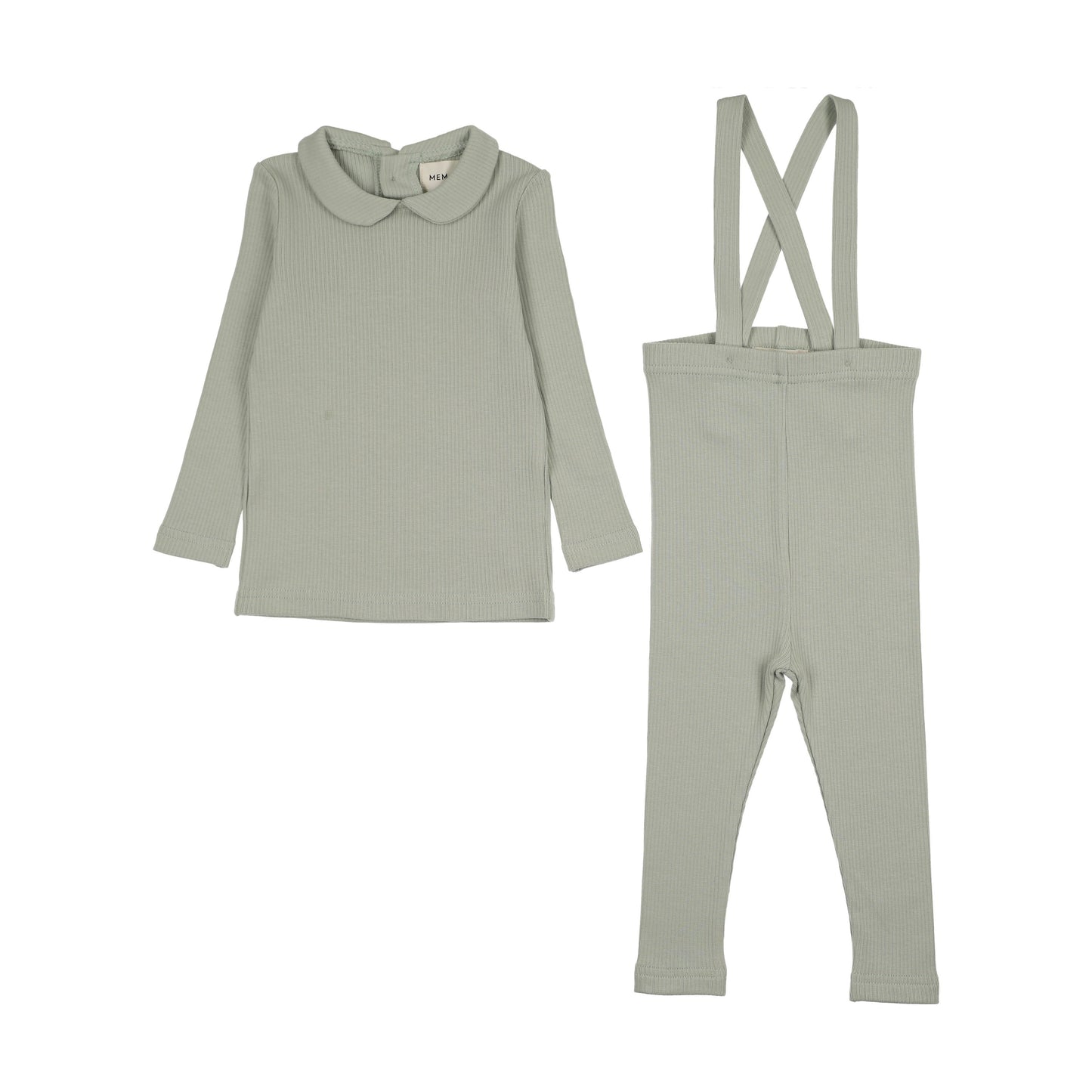 RIB COLLARED 2-PIECE SET