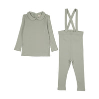 RIB COLLARED 2-PIECE SET
