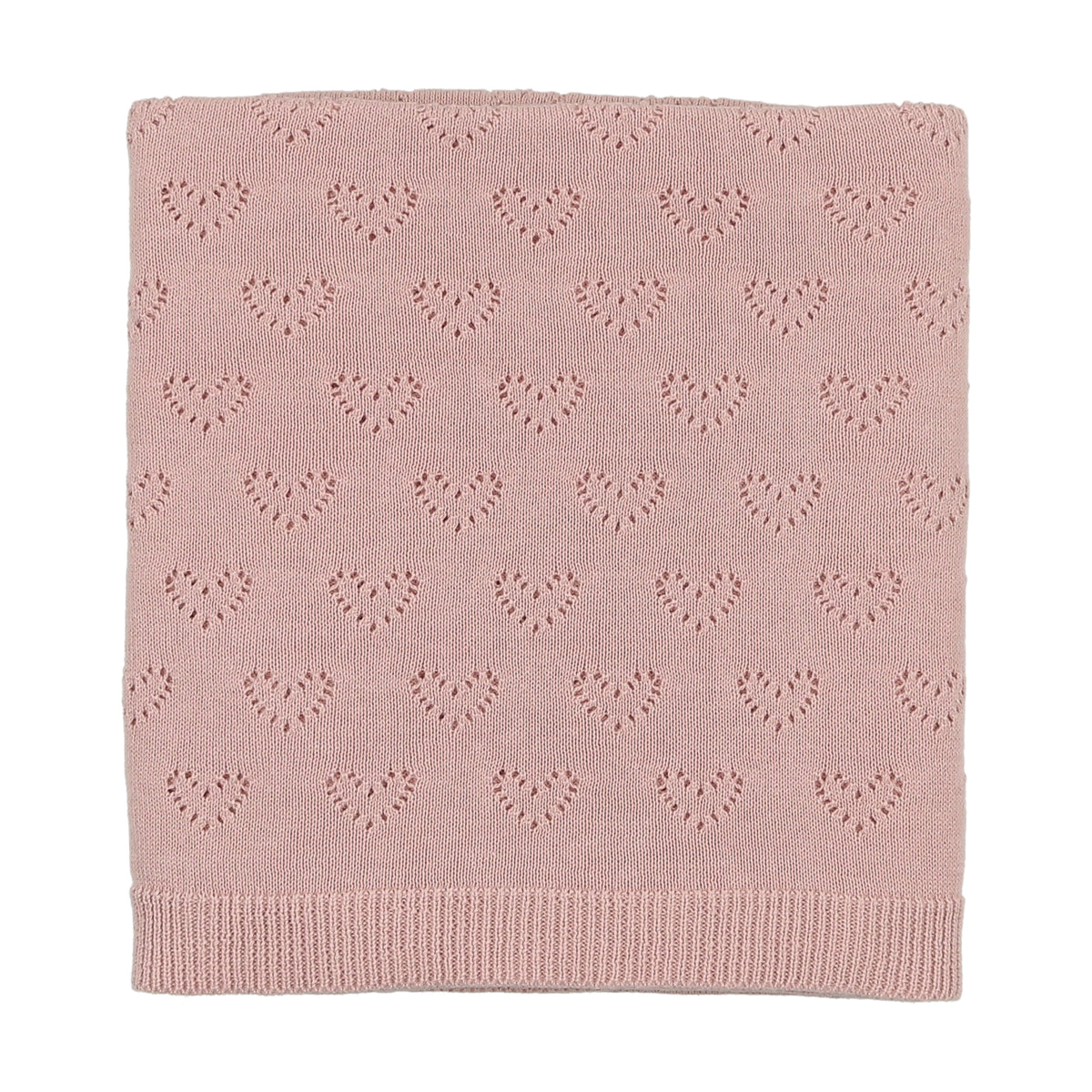 Heart Pointelle knit blanket-1