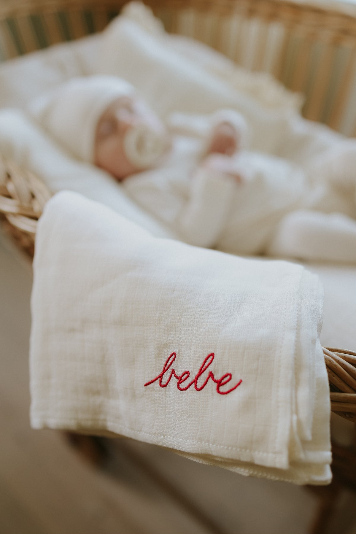 French Terry Embroidered Bebe footie + beanie-2