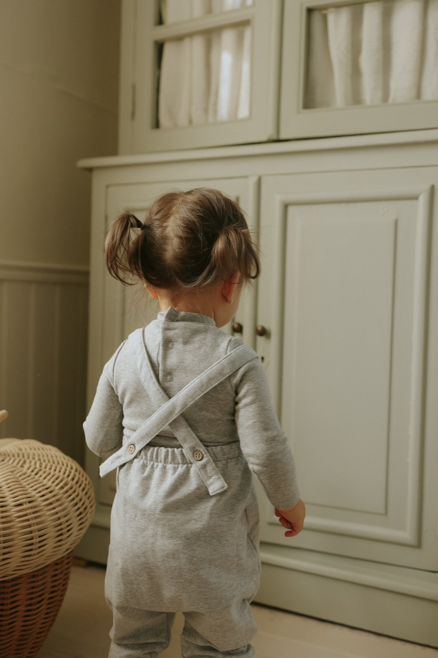 French terry overall + mockneck onesie set (M435)