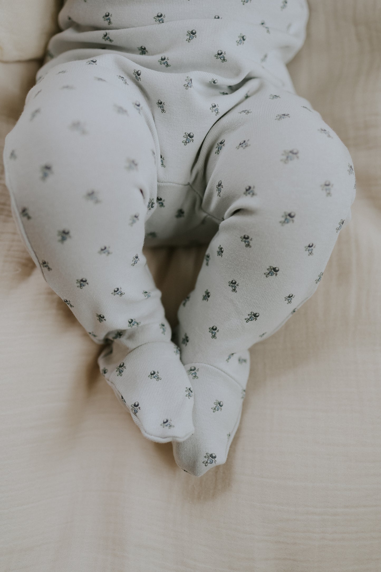 Berry print footie + beanie