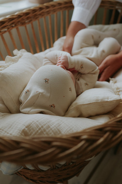 Teddy Bear print footie + beanie