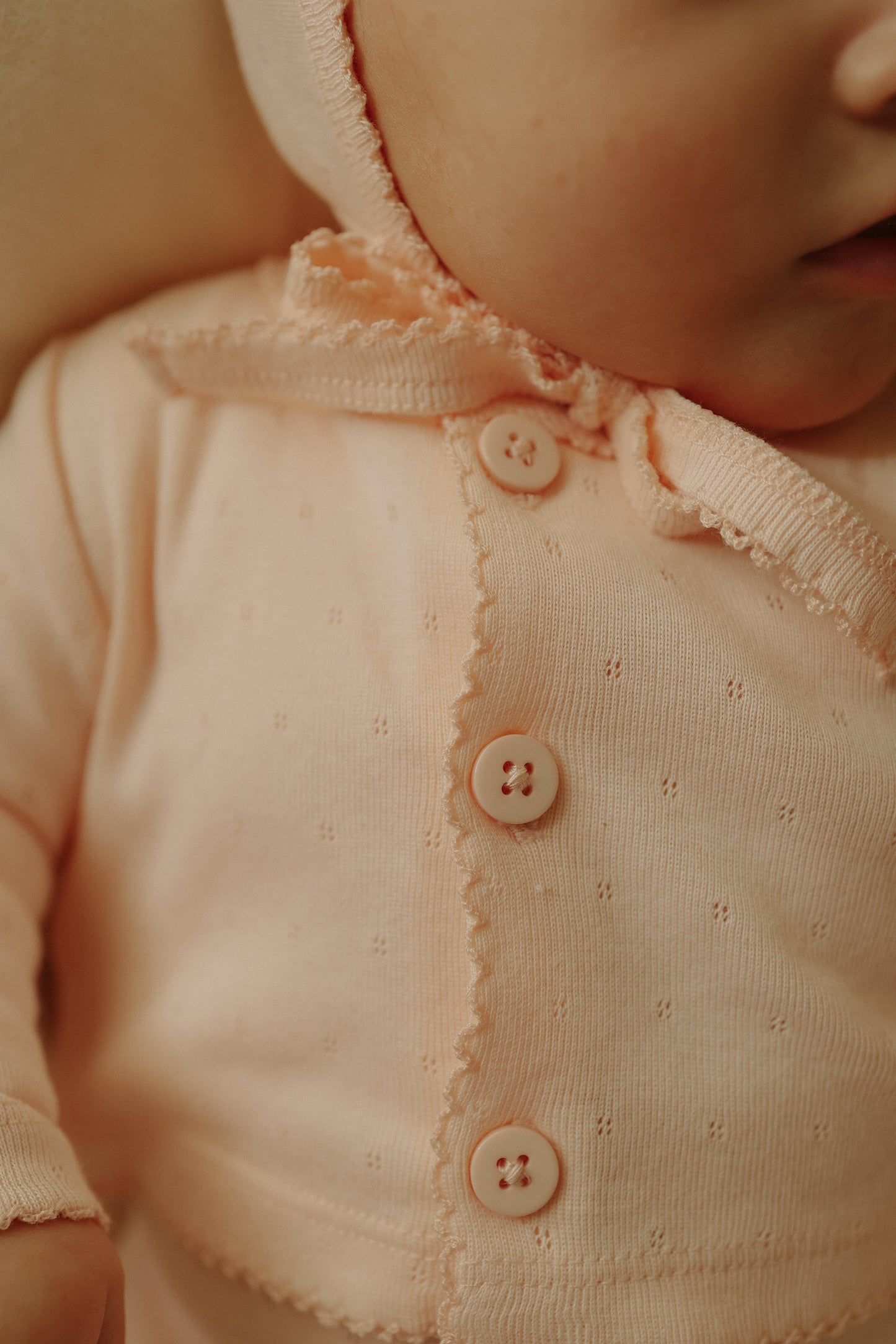 Pointelle footie and cardigan set + Bonnet