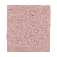 Heart Pointelle knit blanket