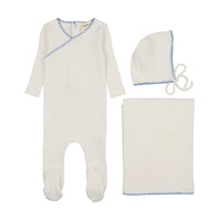 Embroidered edge three piece set