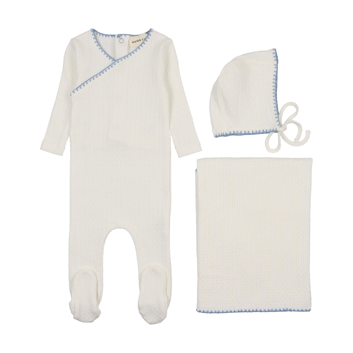 Embroidered edge three piece set-4