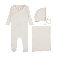 Embroidered edge three piece set