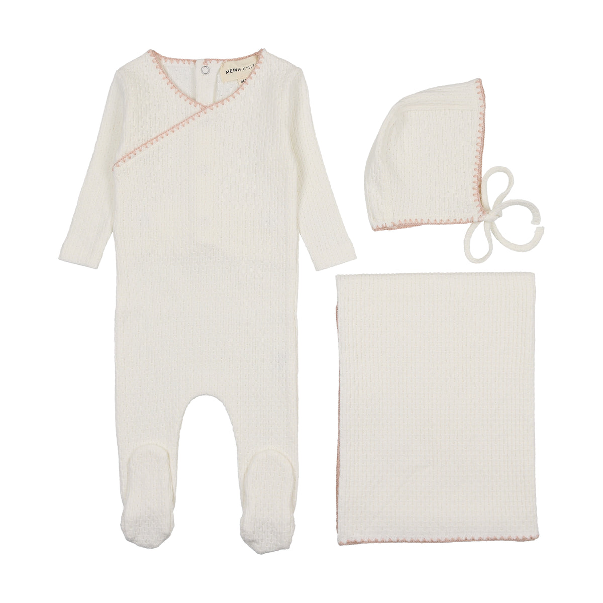 Embroidered edge three piece set-3