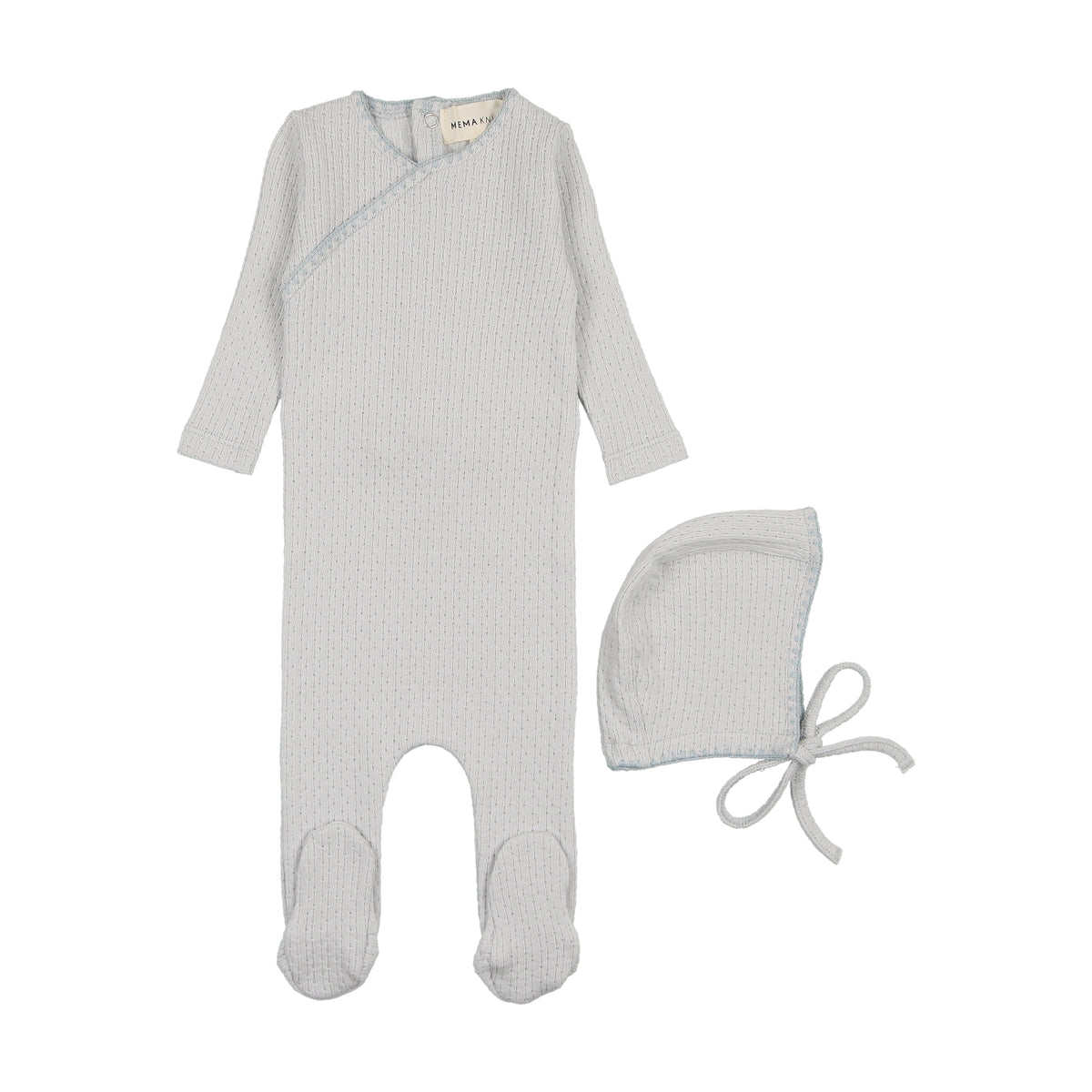 Embroidered edge footie + bonnet-5