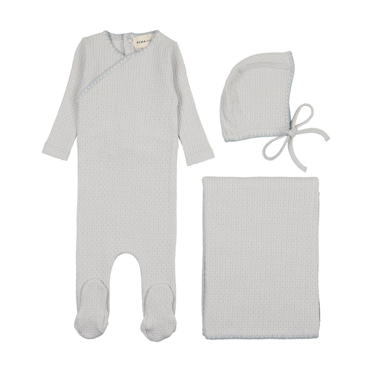 Embroidered edge three piece set-5