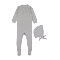 Bebe knit footie + bonnet