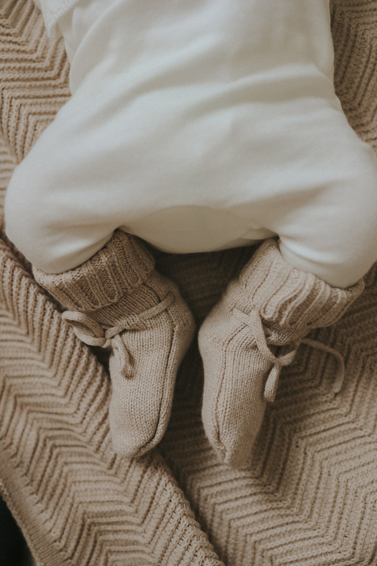 Mema Knits Pearl Knit Booties - Cream Mema Knits Pearl Knit Booties - Cream