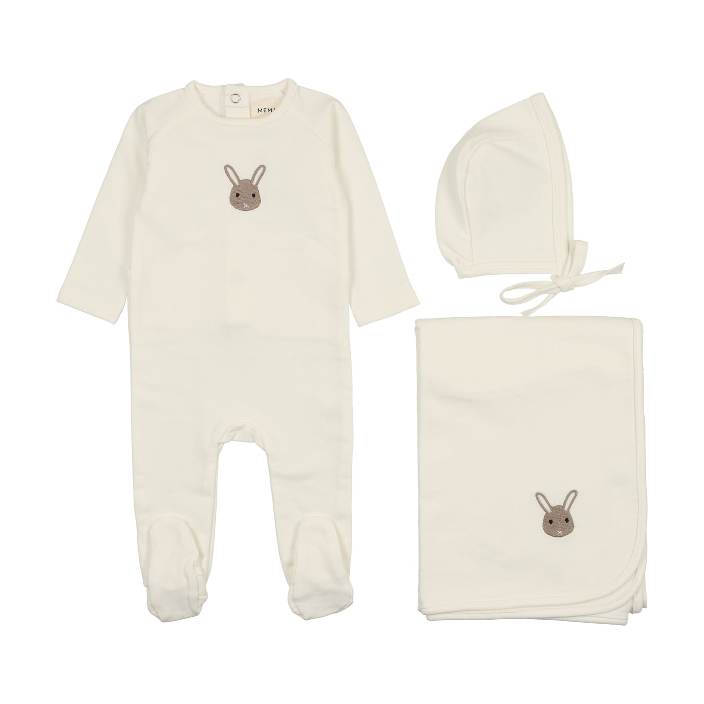 French Terry  Embroidered Animal Three Piece Set