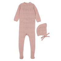 Bebe knit footie + bonnet